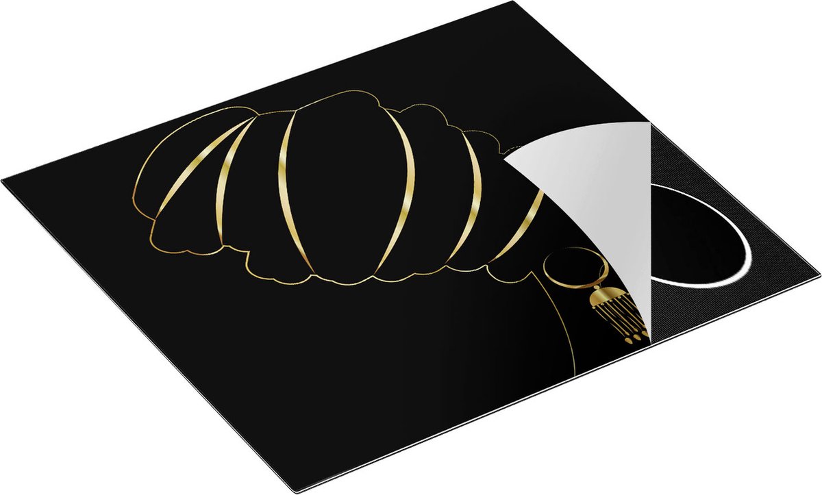 Chefcare Inductie Beschermer Afrikaanse Vrouw met Gouden Zwarte Tulband - 59x51 cm - Afdekplaat Inductie - Kookplaat Beschermer - Inductie Mat