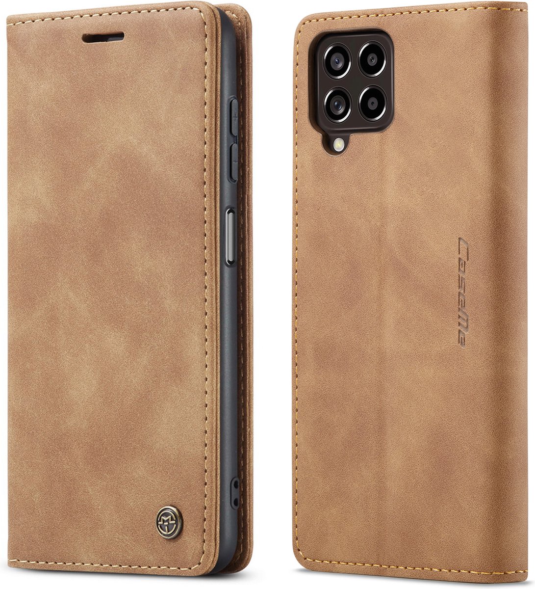 Hoesje geschikt voor Samsung Galaxy M53 - Wallet Book Case - Magneetsluiting - Licht Bruin