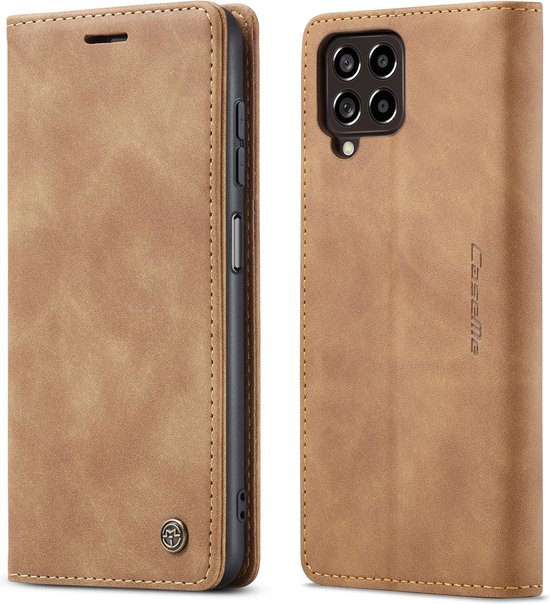 Coque adaptée pour Samsung Galaxy M53 - Wallet Book Case - Fermeture Magnétique - Marron Clair