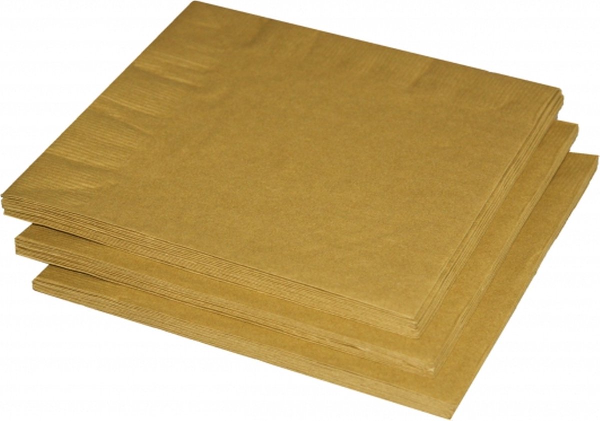Gouden servetten 33 x 33 cm - Merkloos