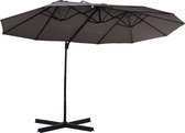 Outsunny Parasol à manivelle double parasol parasol de jardin protection solaire métal 84D-085