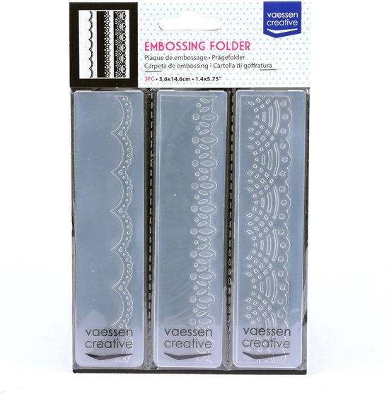 Vaessen Creative Embossing 3D Stelle di Natale 15 x 15 cm-Cartelle per Goffratura e Accessori-per Fai da Te, DIY, Biglietti, Artigianato, Scrapbooking e Journaling