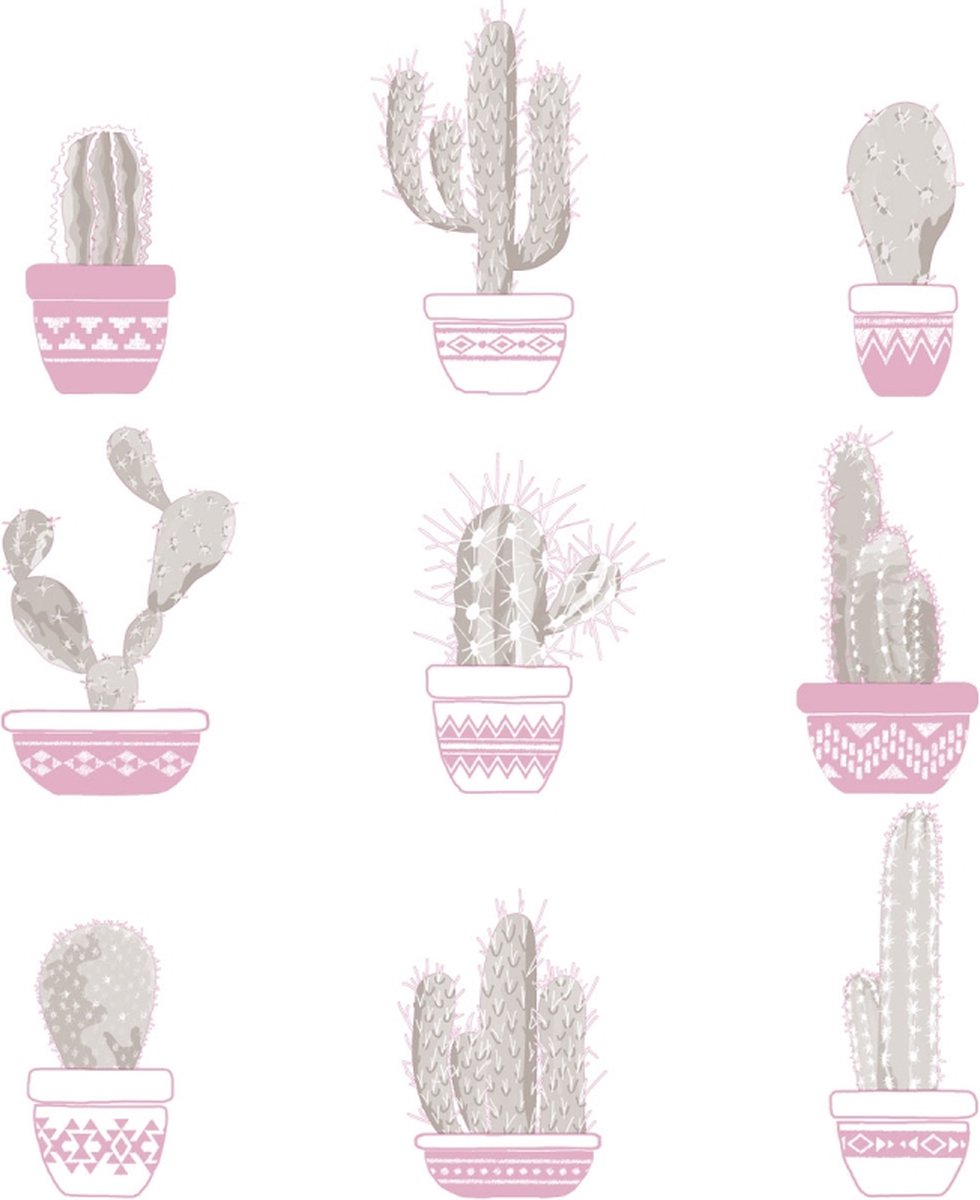 Urban Friends - Cactus - Vliesbehang - Muurdecoratie - Wandbekleding - Behang - 10,05 x 0,53 M.