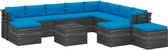 Medina 12-delige Loungeset met kussens pallet massief grenenhout