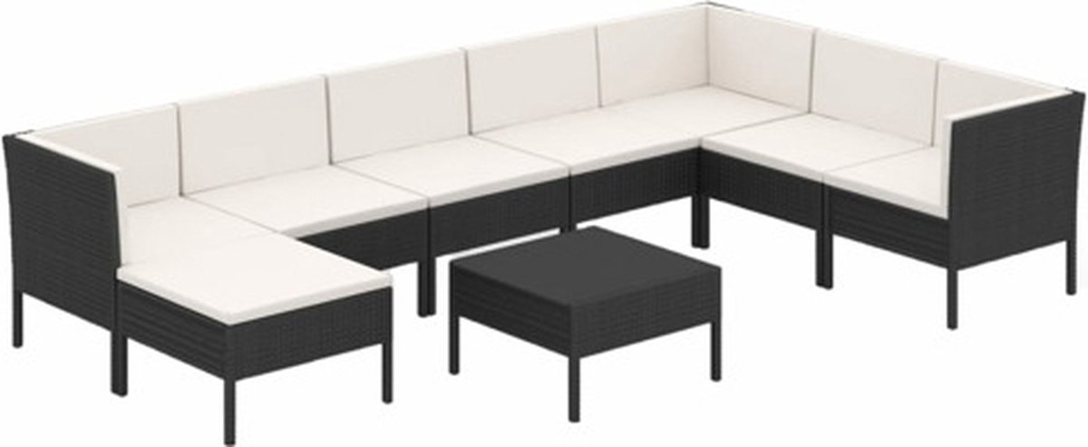 Vidaxl Loungeset Zwart Lounge Set