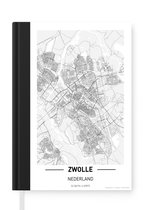 Notitieboek - Schrijfboek - Stadskaart Zwolle - Notitieboekje klein - A5 formaat - Schrijfblok - Plattegrond
