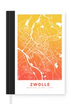 Notitieboek - Schrijfboek - Stadskaart - Zwolle - Nederland - Oranje - Notitieboekje klein - A5 formaat - Schrijfblok - Plattegrond