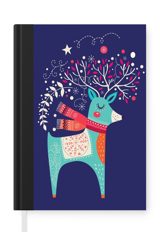 Cahier - Carnet d'écriture - Renne - Noël - Hiver - Décorations de Noël - Carnet - Format A5 - Bloc-notes - Noël - Cadeau - Cadeau de Noël homme, femme et enfant