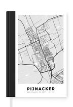 Notitieboek - Schrijfboek - Stadskaart - Pijnacker - Grijs - Wit - Notitieboekje klein - A5 formaat - Schrijfblok - Plattegrond