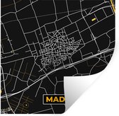 Stickers muraux - Fabriqué - Noir et or - Carte - Carte - Plan de la ville - 100x100 cm - Feuille adhésive XXL