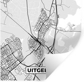 Muurstickers - Sticker Folie - Kaart - Uitgeest - Plattegrond - Stadskaart - 30x30 cm - Plakfolie - Muurstickers Kinderkamer - Zelfklevend Behang - Zelfklevend behangpapier - Stickerfolie