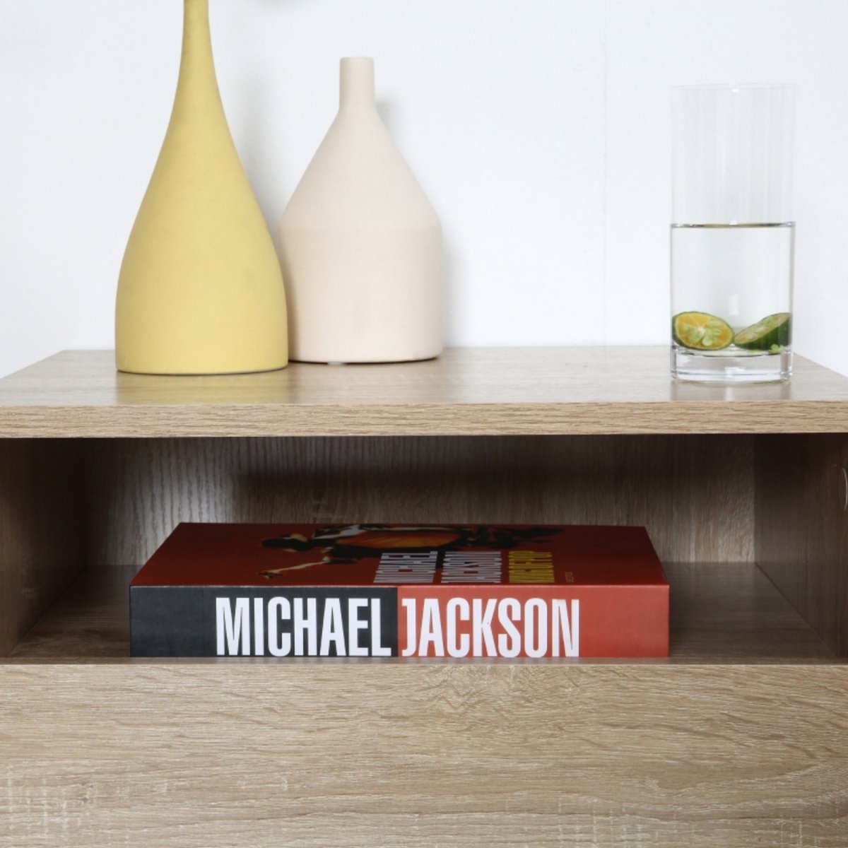 MILUKA Zwevend Nachtkastje Set van 2 Witte 40 x 20 cm | Hangende Nachtkastjes voor Master Slaapkamer, Volledige Tienerkamer | Ideaal als Halmeubel en Woondecoratie | Hangend Nachtkastje (2, Wit