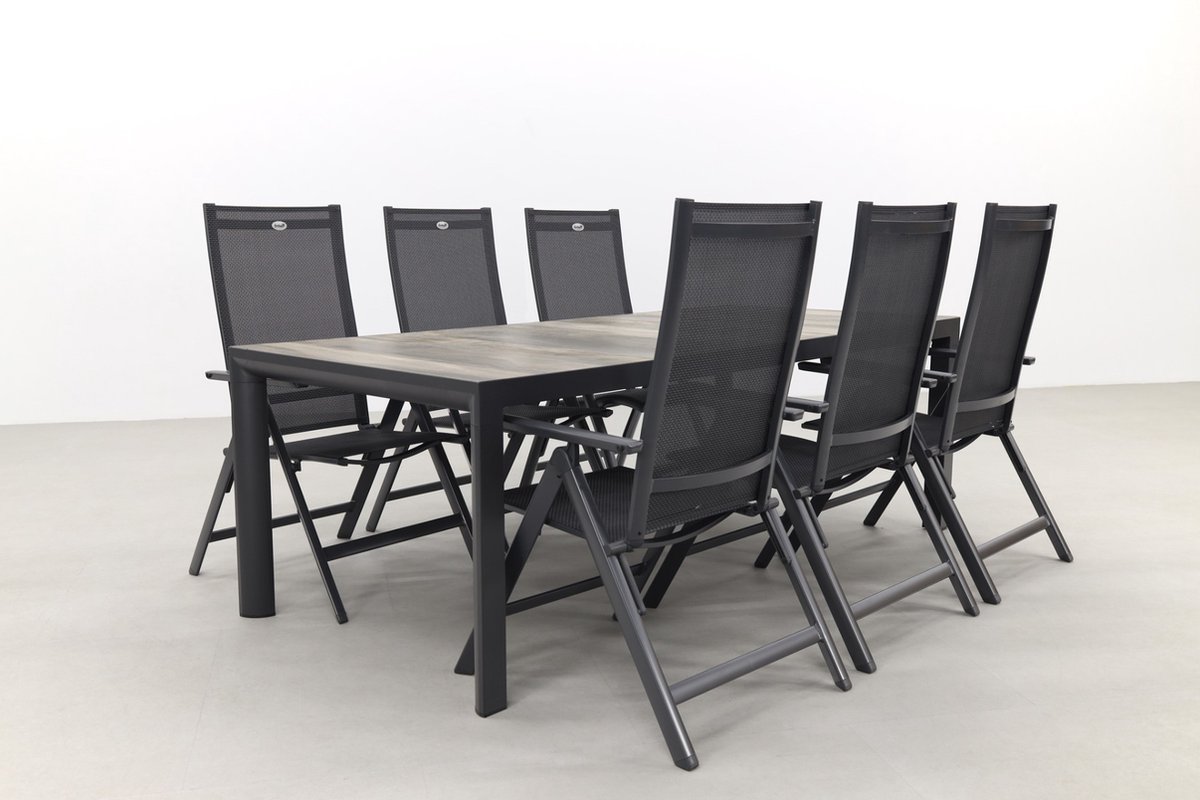 Hartman Napoli/Kings adjustable garden dining set anthracite - 220x100 cm