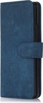 Samsung Galaxy Z Fold 4 Hoesje - MobyDefend Bookcase Met Koord - Donkerblauw - GSM Hoesje - Telefoonhoesje Geschikt Voor Samsung Galaxy Z Fold 4