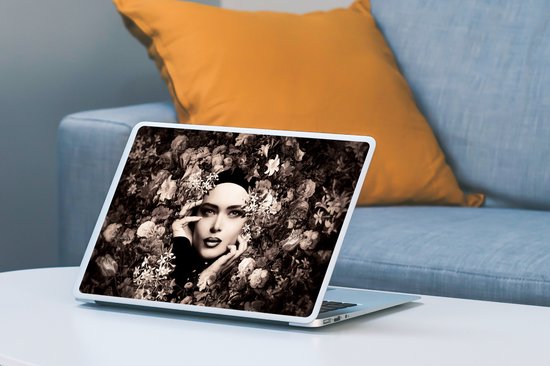 Sticker ordinateur portable - 11,6 pouces - Femme - Fleurs - Botanique - Nature