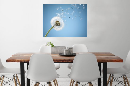 Affiche de pissenlit spores soufflent 80x60 cm - Tirage photo sur Poster (décoration murale salon / chambre) / Poster Fleurs