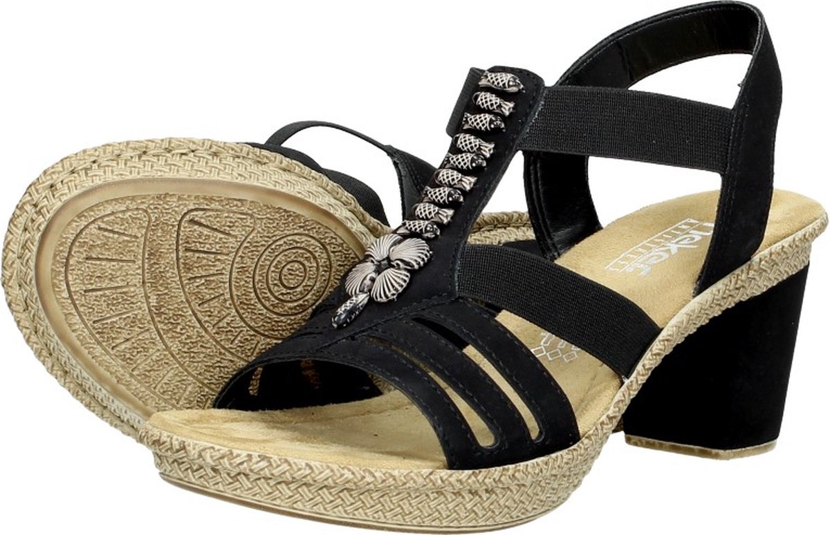 Modieuze Sandalen Dames Rieker Dames Sandalen Open Teen 7,5cm