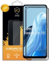 2-Pack Oppo Reno 8 Lite screenprotectors - MobyDefend Screensaver Met Zwarte Randen - Gehard Glas - Glasplaatjes Geschikt Voor Oppo Reno 8 Lite