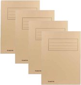 Set van 4x stuks kantoor opslag/ordenen A4-size dossiermap/verzamelmap van 24 x 35 cm beige van karton