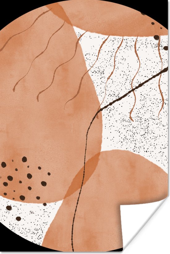 Poster Aquarelverf - Abstract - Terracotta - Stippen - 80x120 cm