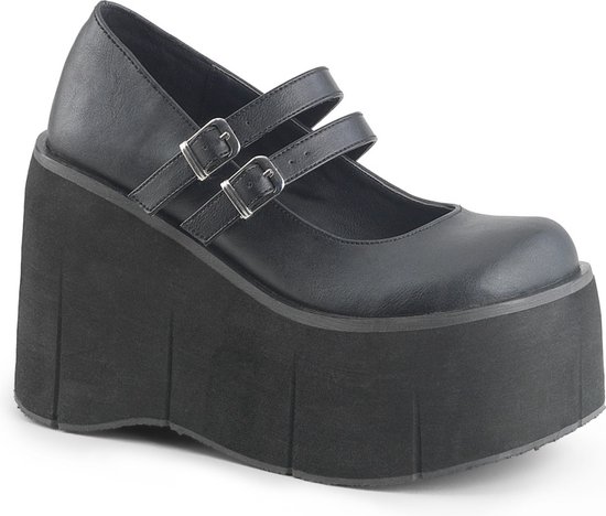 DemoniaCult - KERA08 Plateau Sandaal - US 12 - 42 Shoes - Zwart