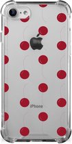 Shockproof Case iPhone SE 2022/2020 | iPhone 8/7 Telefoonhoesje  met doorzichtige rand Kersen