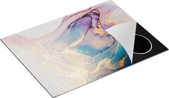 Chefcare Inductie Beschermer Abstracte Kunst van Marmer - 71x52 cm - Afdekplaat Inductie - Kookplaat Beschermer - Inductie Mat