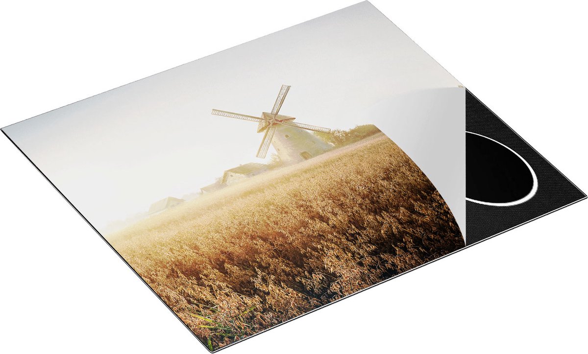 Chefcare Inductie Beschermer Windmolen in het Veld - 60x55 cm - Afdekplaat Inductie - Kookplaat Beschermer - Inductie Mat
