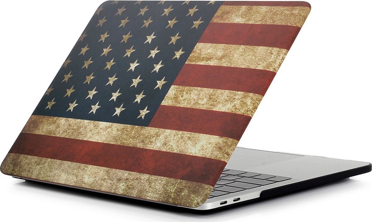 Apple MacBook Pro 13 (2016-2019) Case - Mobigear - Design Serie - Hardcover - US Flag - Apple MacBook Pro 13 (2016-2019) Cover
