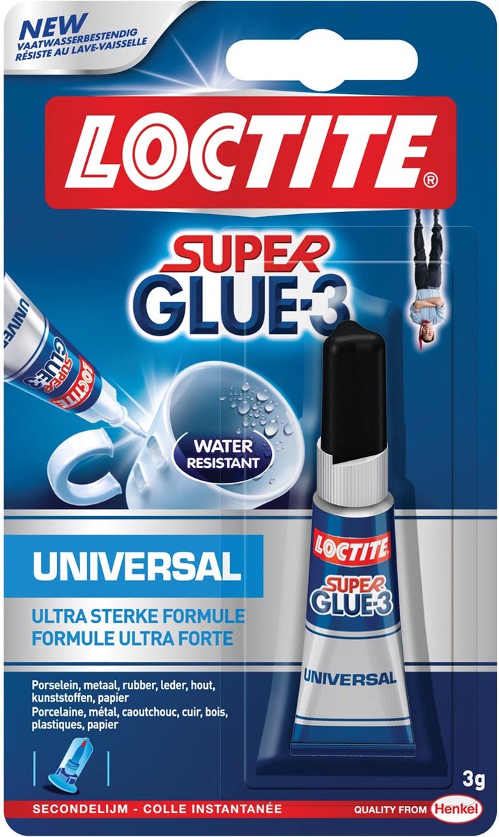 Loctite secondelijm Super Glue Universal, op blister 12 stuks