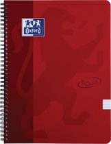Oxford Touch - Notitieboek - A4 - Gelijnd - 140 pagina's - 90g - soft cover - rood