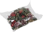 Set de 6x décorations rouges sur bouchons 12 cm - Pièces de Noël / bouchons - Décorations de Noël de Noël / Décoration de Noël