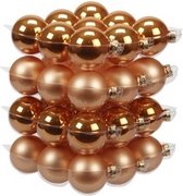 36x Boules de Noël en verre orange 6 cm - mat / brillant - Décorations pour sapin de Noël orange