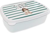 Boîte à pain Wit - Boîte à lunch - Boîte à pain - Citations - Proverbes - Si je ne peux pas amener mon chien, je ne viens pas - Chiens - 18x12x6 cm - Adultes - Cadeau Sinterklaas - Cadeaux pour enfants - Chaussures cadeaux Sinterklaas