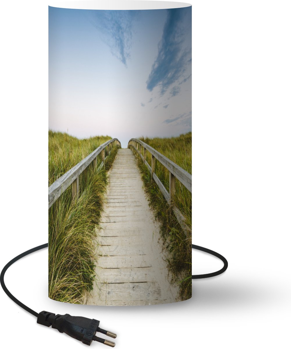 Lamp - Nachtlampje - Tafellamp slaapkamer - Strand - Pad - Lucht - 54 cm hoog - Ø24.8 cm - Inclusief LED lamp