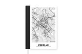 Notitieboek - Schrijfboek - Stadskaart - Zwolle - Grijs - Wit - Notitieboekje - A5 formaat - Schrijfblok - Plattegrond