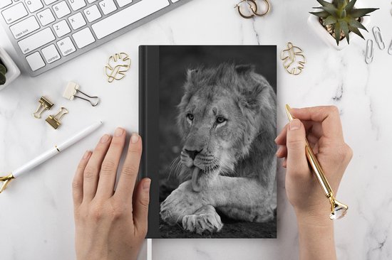 Carnet - Carnet d'écriture - Lion - Sauvage - Zwart - Carnet - Format A5 - Bloc-notes