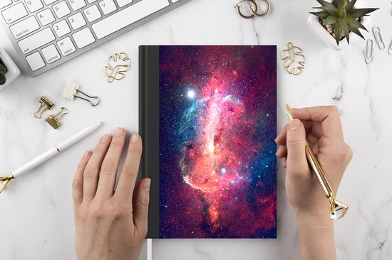 Carnet - Cahier d'écriture - Espace - Etoiles - Rouge - Carnet - Format A5 - Bloc-notes