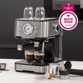 Koffiezetapparaat - Princess 249412 Espressomachines voor gemalen koffie – Met melkopschuimpijpjes voor cappucino en latte macchiato – 2 kopjes - Consumentenbond Beste Koop