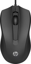 HP Wired Mouse 100 EURO Muis Zwart