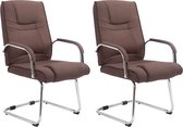 CLP Attila Set de 2 Chaises de salle à manger - Tissu Marron