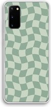 Case Company® - Hoesje geschikt voor Samsung Galaxy S20 hoesje - Grid Groen - Soft Cover Telefoonhoesje - Bescherming aan alle Kanten en Schermrand