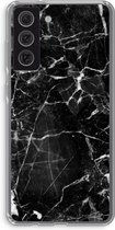 Case Company® - Hoesje geschikt voor Samsung Galaxy S21 FE hoesje - Zwart Marmer - Soft Cover Telefoonhoesje - Bescherming aan alle Kanten en Schermrand