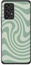 Case Company® - Hoesje geschikt voor Samsung Galaxy A53 5G hoesje - Swirl Groen - Soft Cover Telefoonhoesje - Bescherming aan alle Kanten en Schermrand