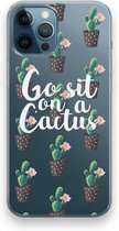 Case Company® - Hoesje geschikt voor iPhone 12 Pro hoesje - Cactus quote - Soft Cover Telefoonhoesje - Bescherming aan alle Kanten en Schermrand