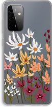 Case Company® - Hoesje geschikt voor Samsung Galaxy A72 hoesje - Painted wildflowers - Soft Cover Telefoonhoesje - Bescherming aan alle Kanten en Schermrand