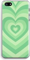 Case Company® - Hoesje geschikt voor iPhone 5 / 5S / SE (2016) hoesje - Hart Groen - Soft Cover Telefoonhoesje - Bescherming aan alle Kanten en Schermrand