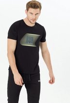 SCR. T-shirt Elath Homme - T-shirt avec imprimé - Impression 3D - Col rond - Coupe régulière - Zwart