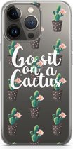 Case Company® - Hoesje geschikt voor iPhone 13 Pro hoesje - Cactus quote - Soft Cover Telefoonhoesje - Bescherming aan alle Kanten en Schermrand