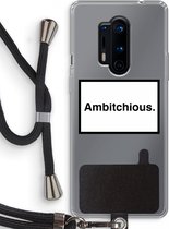 Case Company® - Hoesje met koord geschikt voor OnePlus 8 Pro hoesje met Koord - Ambitchious - Telefoonhoesje met Zwart Koord - Bescherming aan alle Kanten en Over de Schermrand